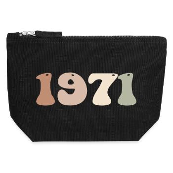 1971 - Canvas Reißverschluss-Täschchen (12 x 13 cm) - Schwarz - Vorne