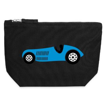 race car - Canvas Zip Pouch 12 x 13 cm - black - Front
