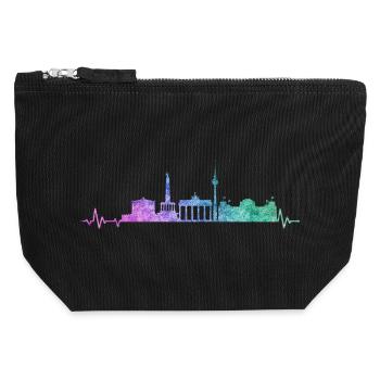 Berlin Skyline - Canvas Reißverschluss-Täschchen (12 x 13 cm) - Schwarz - Vorne