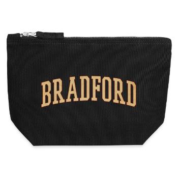 Bradford Vintage Block Font - Canvas Zip Pouch 12 x 13 cm - black - Front