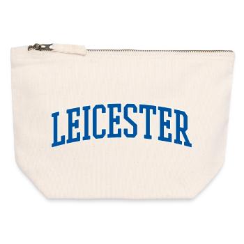 Leicester Lettering Shirt – UK City Motif - Canvas Zip Pouch 12 x 13 cm - nature - Front