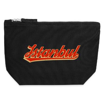 Istanbul Retro Script Logo - Canvas Reißverschluss-Täschchen (12 x 13 cm) - Schwarz - Vorne