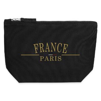 FRANCE Paris drapeau - Pochette zippée en toile 12 x 13 cm - noir - Devant