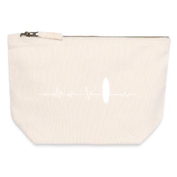 Planche de surf Surfer - Pochette zippée en toile 12 x 13 cm - blanc naturel - Devant