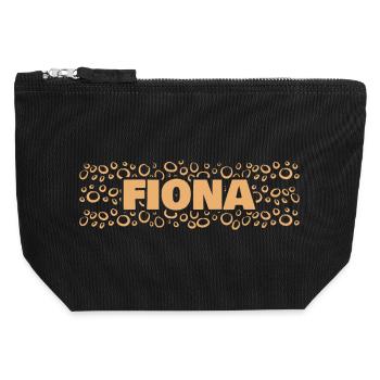 Fiona comme prénom - Pochette zippée en toile 12 x 13 cm - noir - Devant