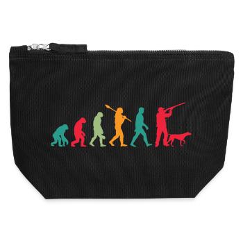 Die Evolution der Jäger - Canvas Reißverschluss-Täschchen (12 x 13 cm) - Schwarz - Vorne