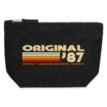 1987 - Pochette zippée en toile 12 x 13 cm - noir - Devant