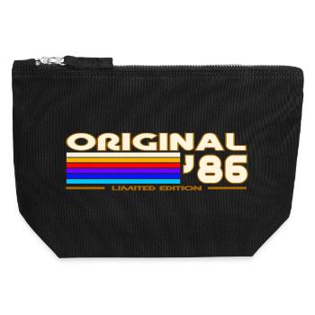 1986 - Pochette zippée en toile 12 x 13 cm - noir - Devant