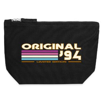 Original 94 Stripes Vintage - Canvas Reißverschluss-Täschchen (12 x 13 cm) - Schwarz - Vorne