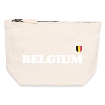 Belgium Flag - Canvas Zip Pouch 12 x 13 cm - nature - Front