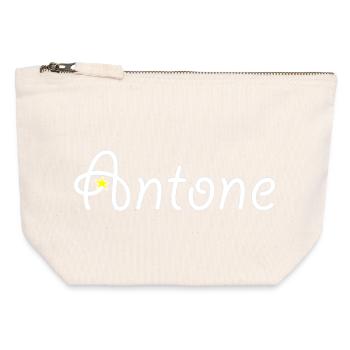 Antone - Pochette zippée en toile 12 x 13 cm - blanc naturel - Devant