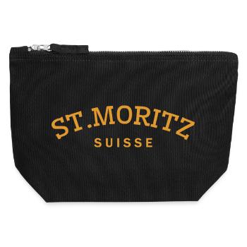 St. Moritz - Suisse - Schweiz - Swiss - Canvas Reißverschluss-Täschchen (12 x 13 cm) - Schwarz - Vorne