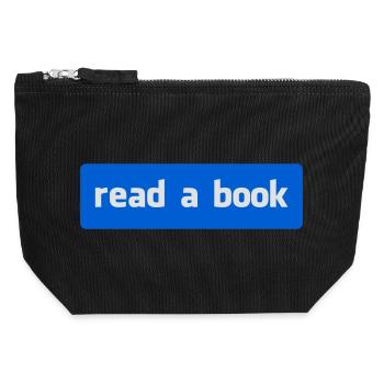 Lies ein Buch – Literature Lover - Canvas Reißverschluss-Täschchen (12 x 13 cm) - Schwarz - Vorne