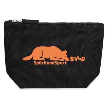SHS Logo terrakotta - Canvas Reißverschluss-Täschchen (12 x 13 cm) - Schwarz - Vorne