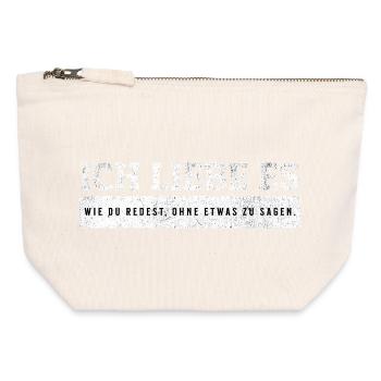 SARCASM - Talking without saying anything - Canvas Zip Pouch 12 x 13 cm - nature - Front