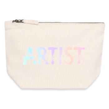Artiste - Pochette zippée en toile 12 x 13 cm - blanc naturel - Devant