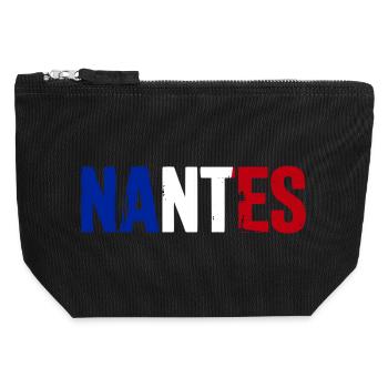 Nantes, France - Pochette zippée en toile 12 x 13 cm - noir - Devant