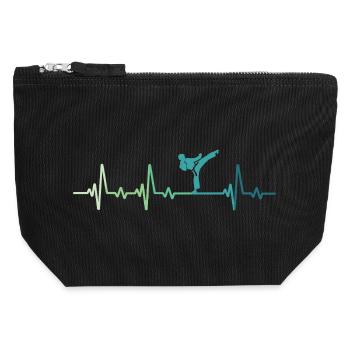 Karate Kara-Te Heartbeat Karate - Canvas Zip Pouch 12 x 13 cm - black - Front