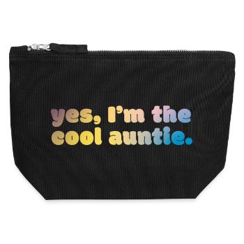 Déclaration de tante cool - Pochette zippée en toile 12 x 13 cm - noir - Devant