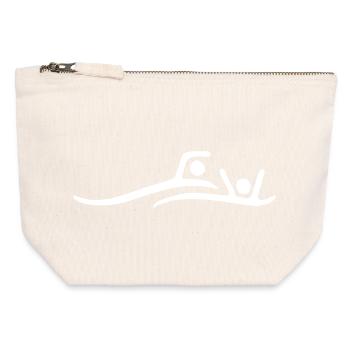 Icône de sauveteur - Pochette zippée en toile 12 x 13 cm - blanc naturel - Devant