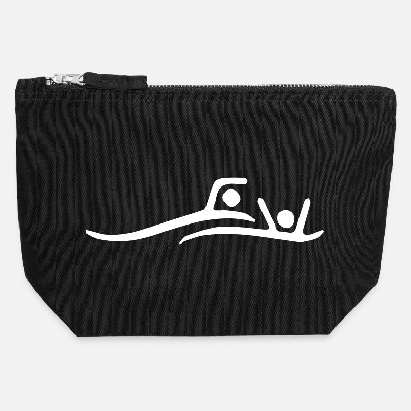Icône de sauveteur - Pochette zippée en toile 12 x 13 cm - noir