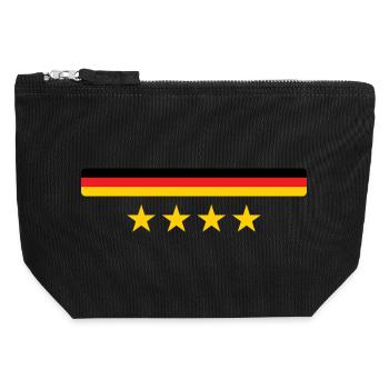 German Flag - Germany - Canvas Zip Pouch 12 x 13 cm - black - Front