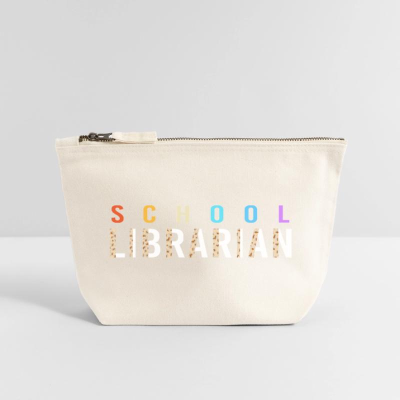 Lecture de la bibliothèque Bookworm Pochette zippée en toile 12 x 13 cm