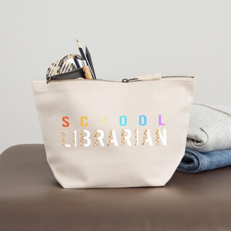 Bookworm Library Reading Canvas Zip Pouch 12 x 13 cm