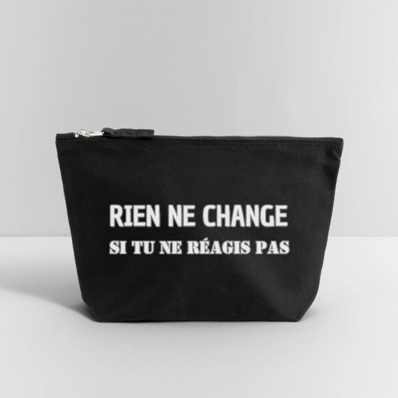 Nothing changes if you don't react Canvas Zip Pouch 12 x 13 cm