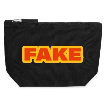 Faux - Pochette zippée en toile 12 x 13 cm - noir - Devant