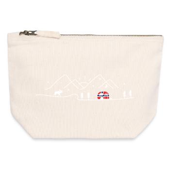 Norwegen Camping Wohnwagen Norway Design - Canvas Reißverschluss-Täschchen (12 x 13 cm) - Naturweiß - Vorne