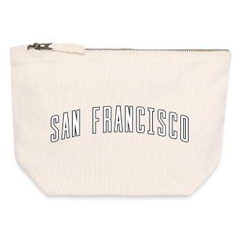 San Francisco Bogen-Schrift Design - Canvas Reißverschluss-Täschchen (12 x 13 cm) - Naturweiß - Vorne