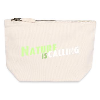 La nature appelle le lettrage - Pochette zippée en toile 12 x 13 cm - blanc naturel - Devant