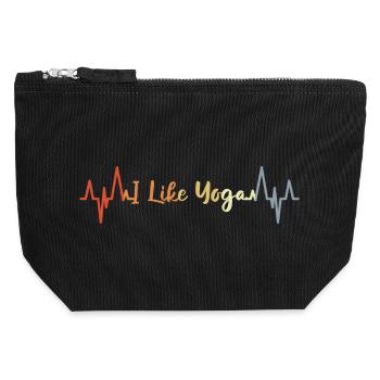 Yoga Herzklopfen - Canvas Reißverschluss-Täschchen (12 x 13 cm) - Schwarz - Vorne
