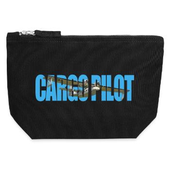 Pilote cargo PBY Catalina - Pochette zippée en toile 12 x 13 cm - noir - Devant