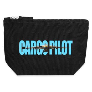 Pilote cargo An-225 - Pochette zippée en toile 12 x 13 cm - noir - Devant