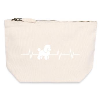 Heartbeat of a Poodle - Canvas Reißverschluss-Täschchen (12 x 13 cm) - Naturweiß - Vorne