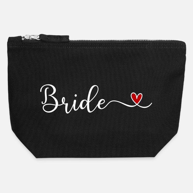 Bride - Canvas Zip Pouch 12 x 13 cm - black