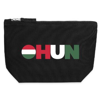 Hungary - Canvas Zip Pouch 12 x 13 cm - black - Front