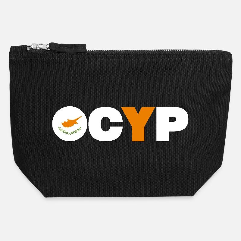 Chypre - Pochette zippée en toile 12 x 13 cm - noir