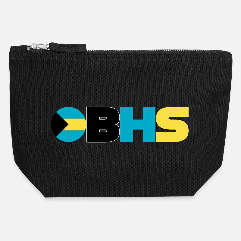 Bahamas - Canvas Zip Pouch 12 x 13 cm - black