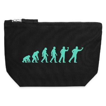 Menschheitsstufen Evolution - Canvas Reißverschluss-Täschchen (12 x 13 cm) - Schwarz - Vorne