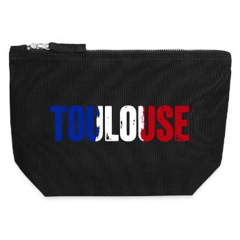 Toulouse, France - Canvas Zip Pouch 12 x 13 cm - black - Front