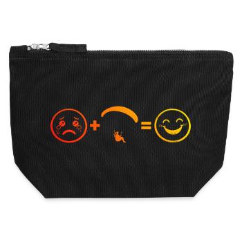 Cadeau de parapente pour la sportive aérienne - Pochette zippée en toile 12 x 13 cm - noir - Devant