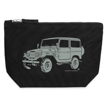 Toyo 4x4 Offroad Buschtaxi T-Shirt - Canvas Reißverschluss-Täschchen (12 x 13 cm) - Schwarz - Vorne