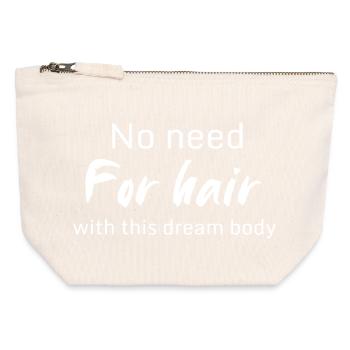 No Hair Dream Körperbewusstsein - Canvas Reißverschluss-Täschchen (12 x 13 cm) - Naturweiß - Vorne