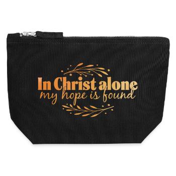 In Christ alone - Canvas Reißverschluss-Täschchen (12 x 13 cm) - Schwarz - Vorne