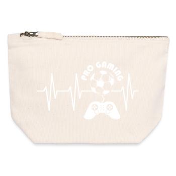 pro gaming Herzschlag Puls Fußball gamer icon Logo - Canvas Reißverschluss-Täschchen (12 x 13 cm) - Naturweiß - Vorne