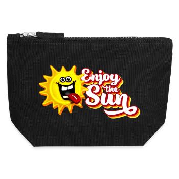Enjoy the sun / Summer feeling / Retro-Look - Canvas Reißverschluss-Täschchen (12 x 13 cm) - Schwarz - Vorne