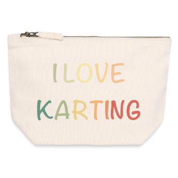 KartingLiebe Pastel Racing - Pochette zippée en toile 12 x 13 cm - blanc naturel - Devant